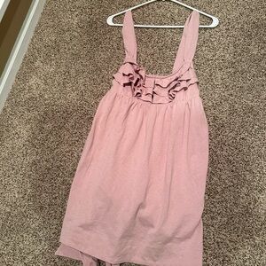 Free people Pink Sleeveless Top/tunic with Ruffle Detail
